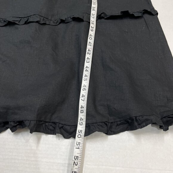Anne‎ Klein Dress Womens 22W Black Linen Tiered Smocked Midi Boho Hippie Western - Picture 7 of 11